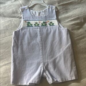 Kids Light Blue pinstripe marked romper